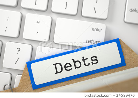 Folder Index with Debts. 3D Illustration. 24559476