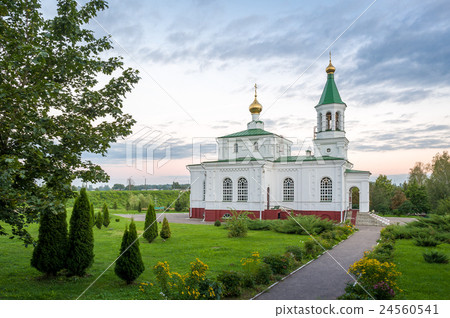 Pokrovskaya old church and garden landscape in Pokrovskaya old church and garden landscape in 24560541