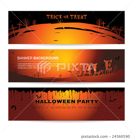 Set of Halloween party banner for event sale 24560590