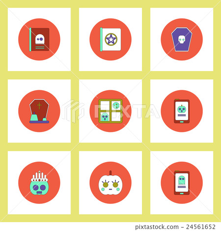 Collection of icons in flat style halloween party Collection of icons in flat style halloween party 24561652