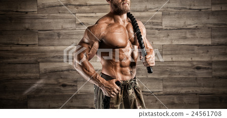 Muscular athletic bodybuilder fitness model  24561708