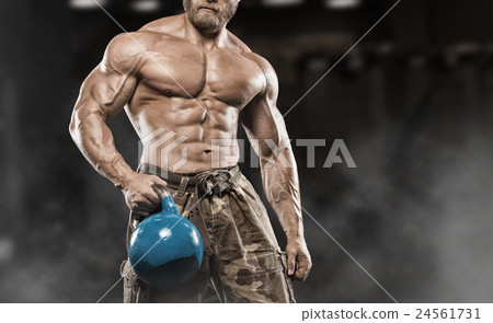 Muscular athletic bodybuilder fitness model  24561731