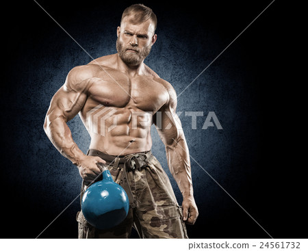 Muscular athletic bodybuilder fitness model  24561732