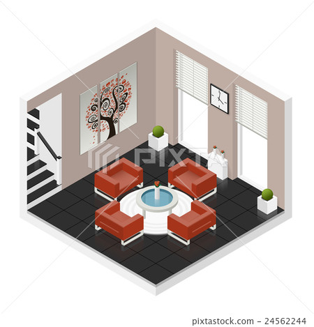Hall room isometric icon set - Stock Illustration [24562244] - PIXTA
