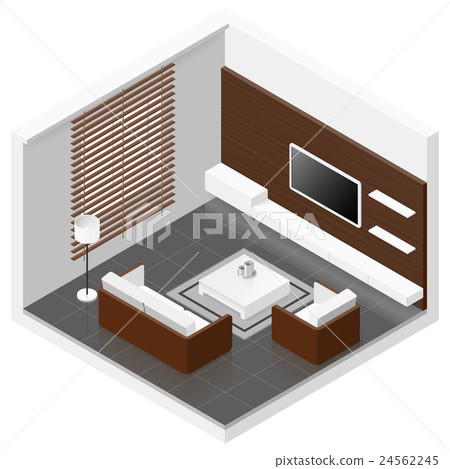 Living room isomertic detailed set Living room isomertic detailed set 24562245