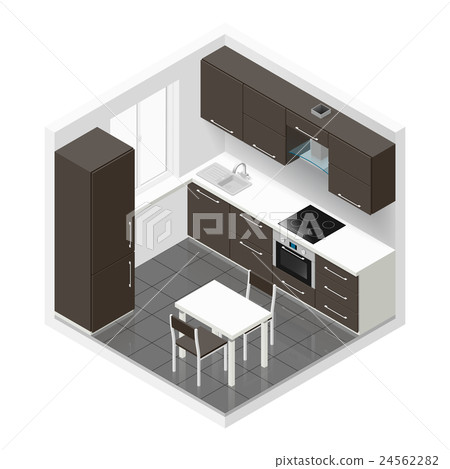 Kitchen icometric icon set 24562282
