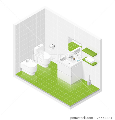 Toilet room isometric icon set Toilet room isometric icon set 24562284