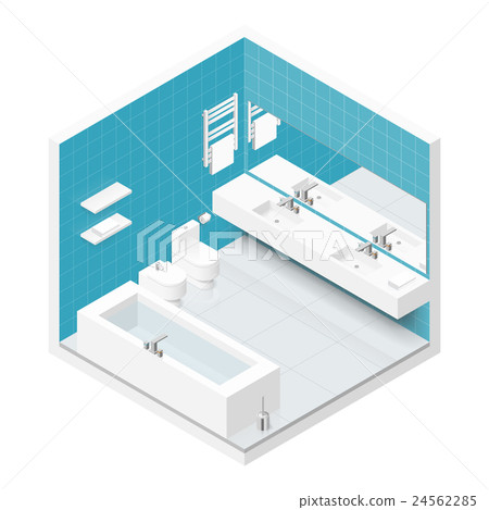 Bathroom with toilet isometric icon set 24562285