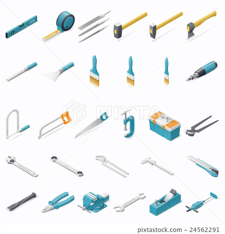 Building hand tools icon set 24562291