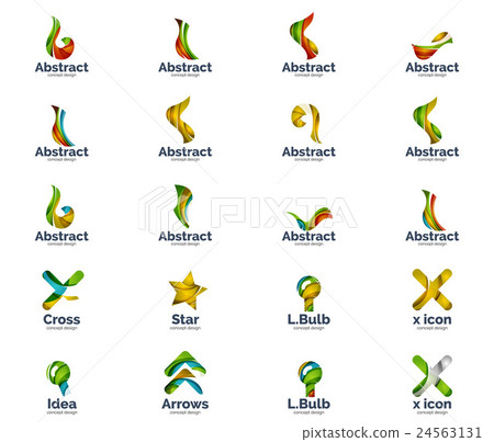 Vector set of abstract unusual internet logos 24563131