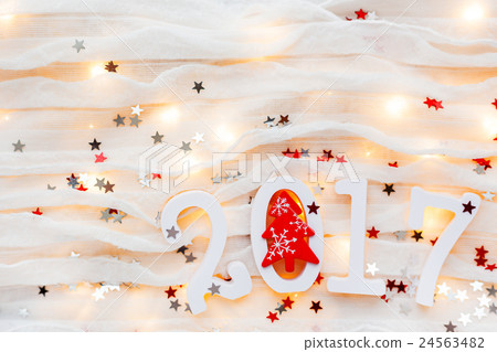 Christmas and New Year 2017 background. 24563482