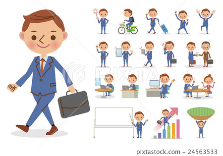 工作的商人的正面圖像（18種） 24563533