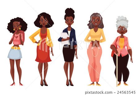 Black women of different ages from youth to Black women of different ages from youth to 24563545