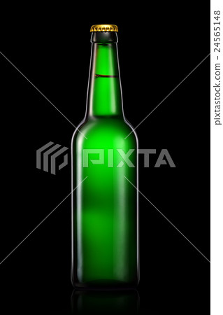 Beer bottle or cider isolated on black background Beer bottle or cider isolated on black background 24565148