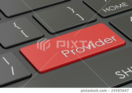Provider concept on keyboard, 3D rendering 24565647