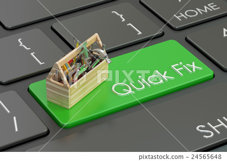 quick fix concept on keyboard, 3D rendering 24565648