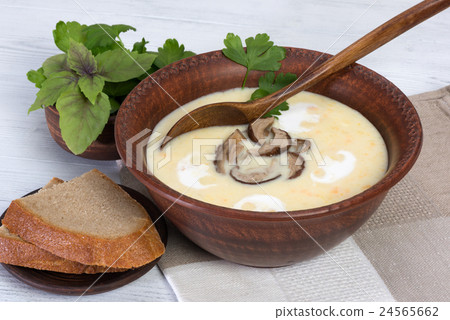 cream soup with porcini mushrooms 24565662