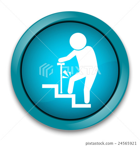 Elderly Man with stick and injury of the knee Elderly Man with stick and injury of the knee 24565921