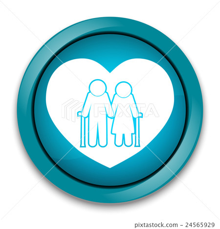 Elderly couple with love symbol. Elderly couple with love symbol. 24565929