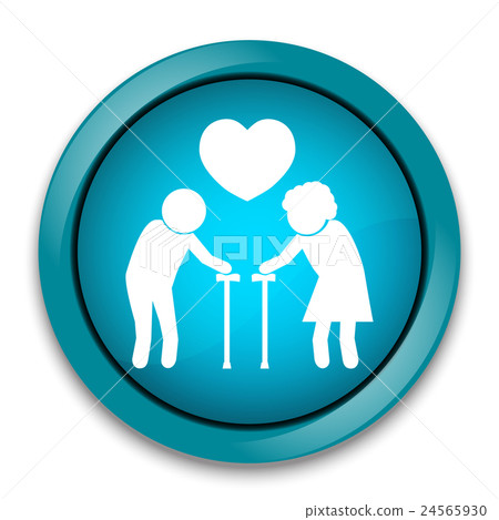 Elderly couple with love symbol Elderly couple with love symbol 24565930