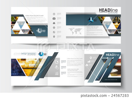 Business templates for tri-fold brochures. Square Business templates for tri-fold brochures. Square 24567283
