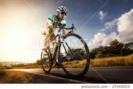 Asian men are cycling road bike in the morning 24568926