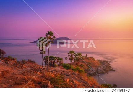Phromthep cape viewpoint at twilight sky in Phuket 24569387
