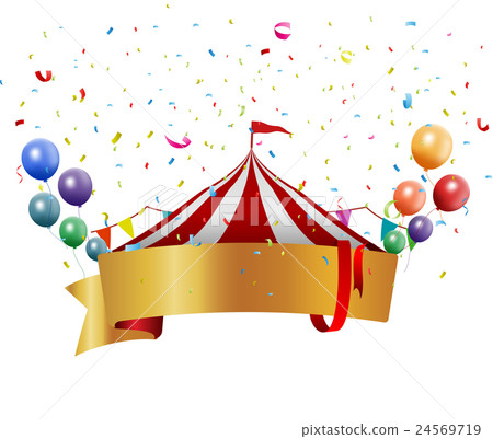 Circus background with balloon and confetti Circus background with balloon and confetti 24569719