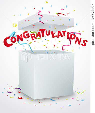 Congratulation message box with confetti 24570792