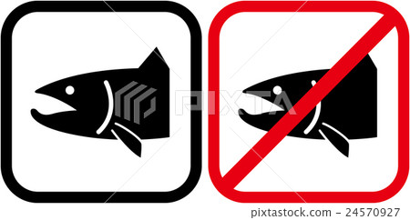 三文魚和鮭魚禁止的象形圖 三文魚和鮭魚禁止的象形圖 24570927