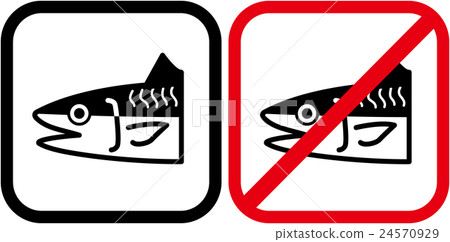 禁止鯖魚和鯖魚的象形圖 禁止鯖魚和鯖魚的象形圖 24570929