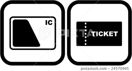 IC card and ticket pictogram IC card and ticket pictogram 24570995