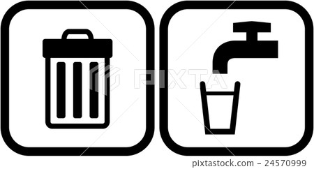垃圾桶和供水象形圖 垃圾桶和供水象形圖 24570999