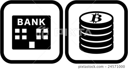 銀行和位硬幣的象形圖 銀行和位硬幣的象形圖 24571000