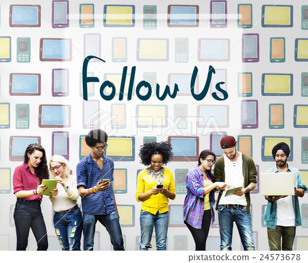 Follow Us Communication Connection Friends Concept 24573678