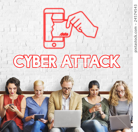 Online Security Cyber Attack Graphic Concept 24574543