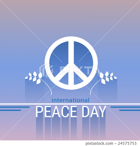 World Peace Day Hippie Sign International Holiday World Peace Day Hippie Sign International Holiday 24575753
