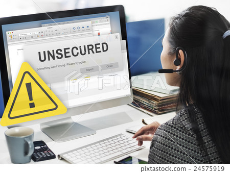Unsecured Virus Detected Hack Unsafe Concept Unsecured Virus Detected Hack Unsafe Concept 24575919