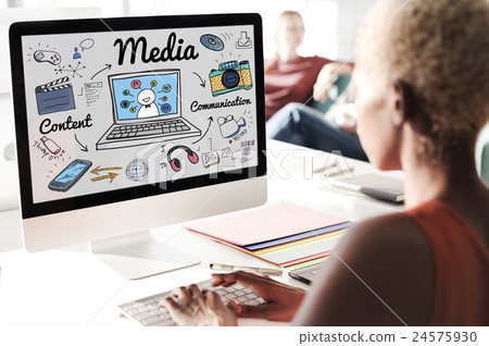 Media Multimedia Social Media Online Concept Media Multimedia Social Media Online Concept 24575930