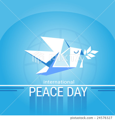 World Peace Day Poster White Origamini Dove Bird World Peace Day Poster White Origamini Dove Bird 24576327
