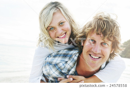 Piggyback Hug Togetherness Bonding Couple Concept 24578558