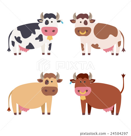 Cute Cow Set. Vector 24584297