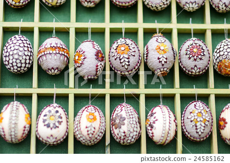 Colorful Easter eggs sold in Vilnius crafts fair 24585162