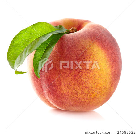 Fresh peach with leaf Fresh peach with leaf 24585522