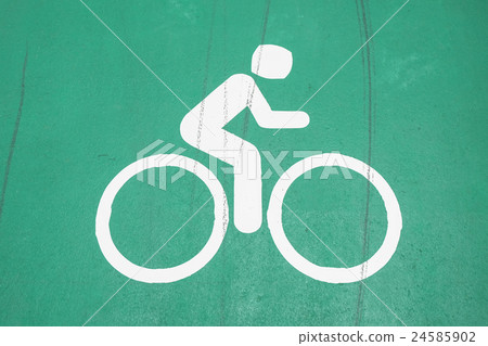 Green bicycle sign Green bicycle sign 24585902