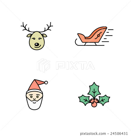 Christmas icons set 24586431