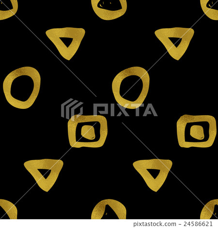 Geometric black and gold seamless pattern 24586621