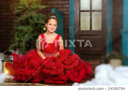 Little winter Princess welcomes New year Christmas 24586784