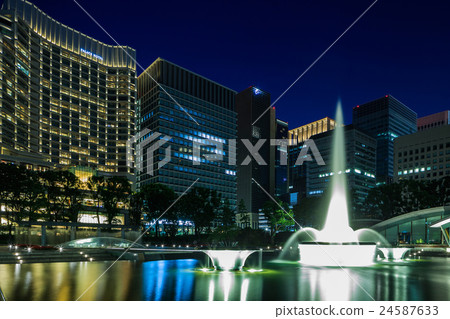 Tokyo Night view of Wadakura fountain park in Marunouchi Tokyo Night view of Wadakura fountain park in Marunouchi 24587633