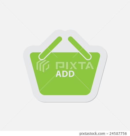 simple green icon - shopping basket add 24587756